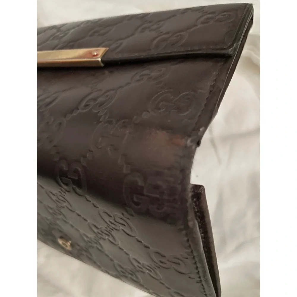 Gucci Dark Brown Guccissima Leather Long Continental Wallet Monogram Logo #665 - Picture 5 of 10